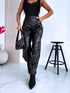 Faux leather pants "REALITY" T383 - BLACK